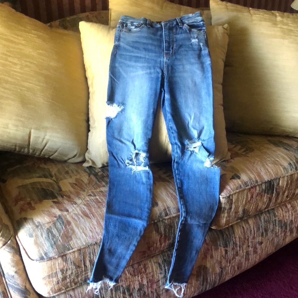American Eagle Jeans (curvy super hi-rise jegging) size 00 regular, blue